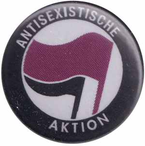 37mm Button: Antisexistische Aktion (lila/schwarz)