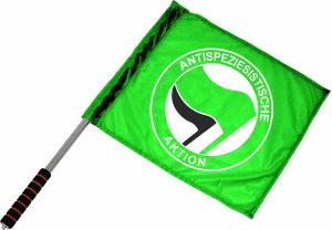 Fahne / Flagge (ca. 40x35cm): Antispeziesistische Aktion (grün, grün/schwarz)