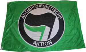 Fahne / Flagge (ca. 150x100cm): Antispeziesistische Aktion (grün, schwarz/grün)