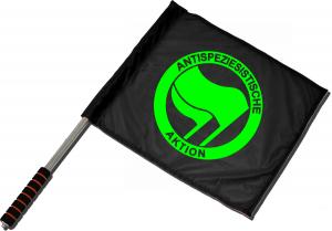 Fahne / Flagge (ca. 40x35cm): Antispeziesistische Aktion (grün/grün)