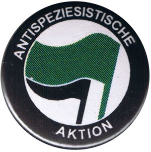 25mm Button: Antispeziesistische Aktion (grün/schwarz)