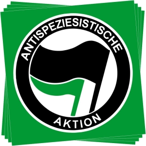 Aufkleber-Paket: Antispeziesistische Aktion (schwarz/grün)