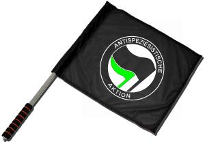 Fahne / Flagge (ca. 40x35cm): Antispeziesistische Aktion (schwarz/grün)