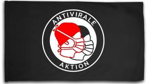 Fahne / Flagge (ca. 150x100cm): Antivirale Aktion - Mundmasken