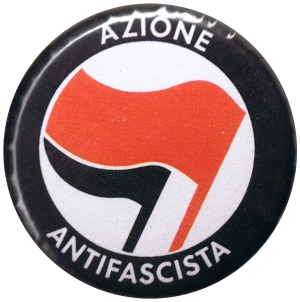37mm Button: Azione Antifascista (rot/schwarz)
