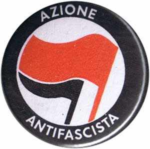 50mm Magnet-Button: Azione Antifascista (rot/schwarz)