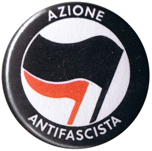 25mm Button: Azione Antifascista (schwarz/rot)