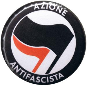 50mm Button: Azione Antifascista (schwarz/rot)