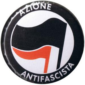 50mm Magnet-Button: Azione Antifascista (schwarz/rot)