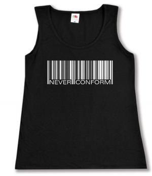 tailliertes Tanktop: Barcode - Never conform