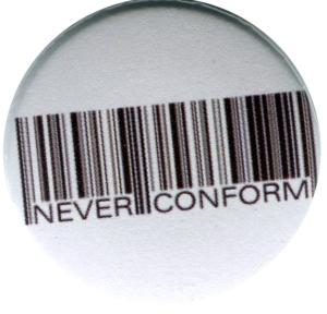 50mm Magnet-Button: Barcode - Never conform
