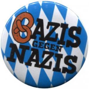 25mm Magnet-Button: Bazis gegen Nazis (blau/weiß)