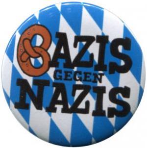 37mm Button: Bazis gegen Nazis (blau/weiß)