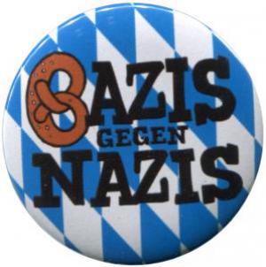 37mm Magnet-Button: Bazis gegen Nazis (blau/weiß)