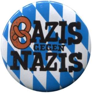 50mm Button: Bazis gegen Nazis (blau/weiß)