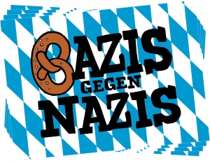 Aufkleber-Paket: Bazis gegen Nazis (blau/weiß)