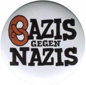 25mm Button: Bazis gegen Nazis (weiß)