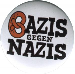 37mm Button: Bazis gegen Nazis (weiß)