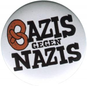 50mm Magnet-Button: Bazis gegen Nazis (weiß)