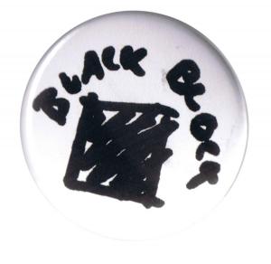 25mm Magnet-Button: Black Block (weiß)