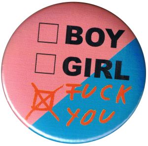 37mm Button: boy girl fuck you