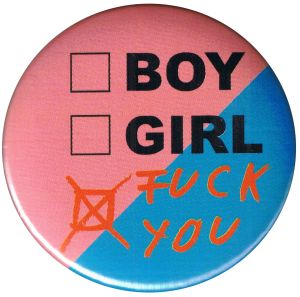 37mm Magnet-Button: boy girl fuck you