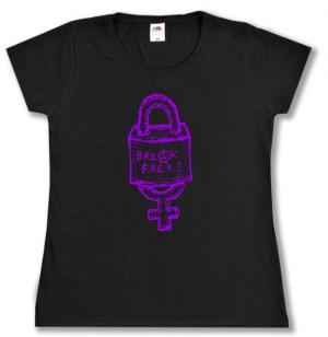 tailliertes T-Shirt: Break free (lila)