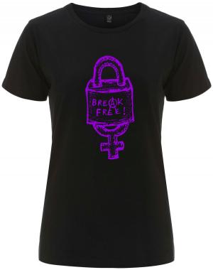 tailliertes Fairtrade T-Shirt: Break free (lila)