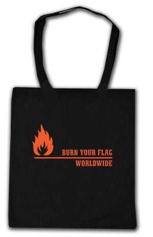 Baumwoll-Tragetasche: Burn your Flag - Worldwide