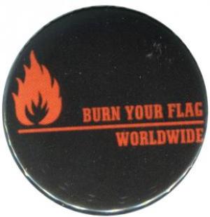 37mm Magnet-Button: Burn your flag - worldwide