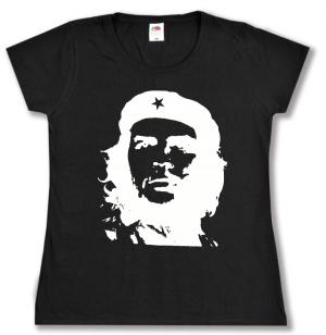 tailliertes T-Shirt: Che Guevara (weiß/schwarz)