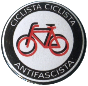 37mm Button: Ciclista Ciclista Antifascista