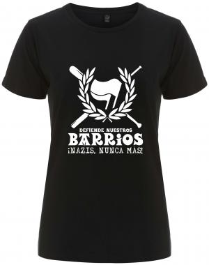 tailliertes Fairtrade T-Shirt: Defiende nuestros Barrios