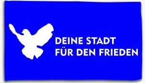 Fahne / Flagge (ca. 150x100cm): Deine Stadt für den Frieden