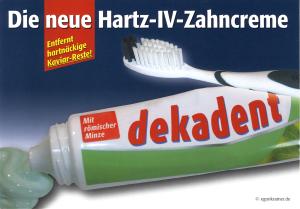 Postkarte: Die neue Hartz-IV-Zahncreme