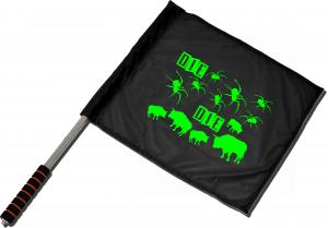 Fahne / Flagge (ca. 40x35cm): Die Spinnen Die Bullen (grün)