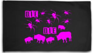 Fahne / Flagge (ca. 150x100cm): Die spinnen die Bullen (pink)