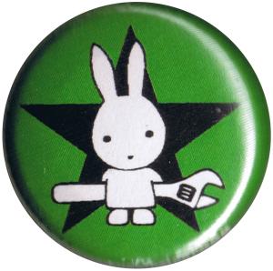 37mm Magnet-Button: Direct Action Hase - Stern (grün)