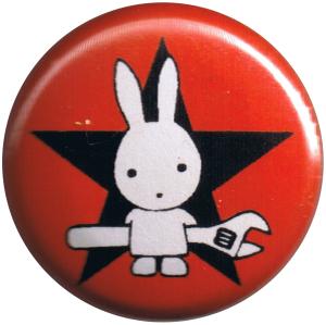 25mm Magnet-Button: Direct Action Hase - Stern (rot)