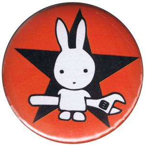 50mm Button: Direct Action Hase - Stern (rot)