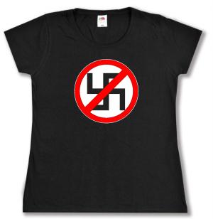 tailliertes T-Shirt: Durchgestrichenes Hakenkreuz