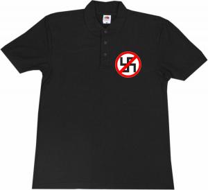 Polo-Shirt: Durchgestrichenes Hakenkreuz