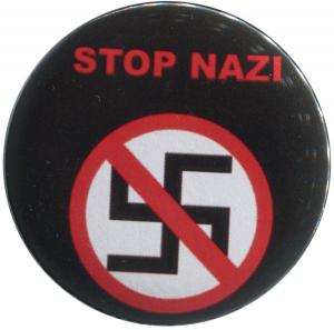 50mm Magnet-Button: Durchgestrichenes Hakenkreuz - Stop Nazi