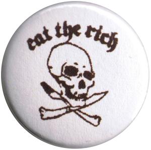 25mm Magnet-Button: Eat the rich (Totenkopf)