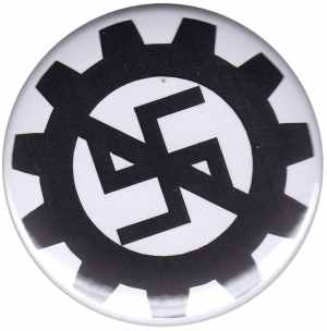 37mm Magnet-Button: EBM gegen Nazis
