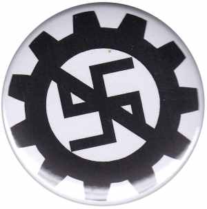 50mm Magnet-Button: EBM gegen Nazis