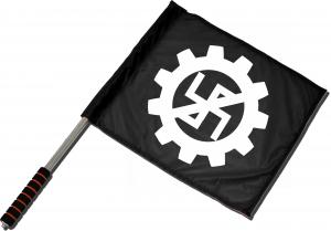 Fahne / Flagge (ca. 40x35cm): EBM gegen Nazis
