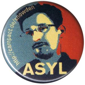 25mm Magnet-Button: Edward Snowden ASYL