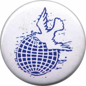 25mm Magnet-Button: Erde mit Friedenstaube