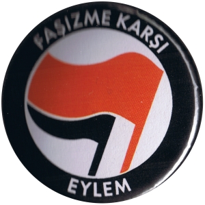 37mm Magnet-Button: Fasizme Karsi Eylem (rot/schwarz)